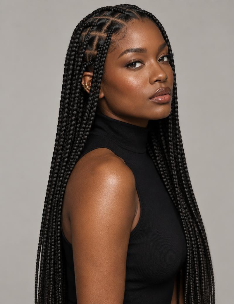 Knotless Braids style example