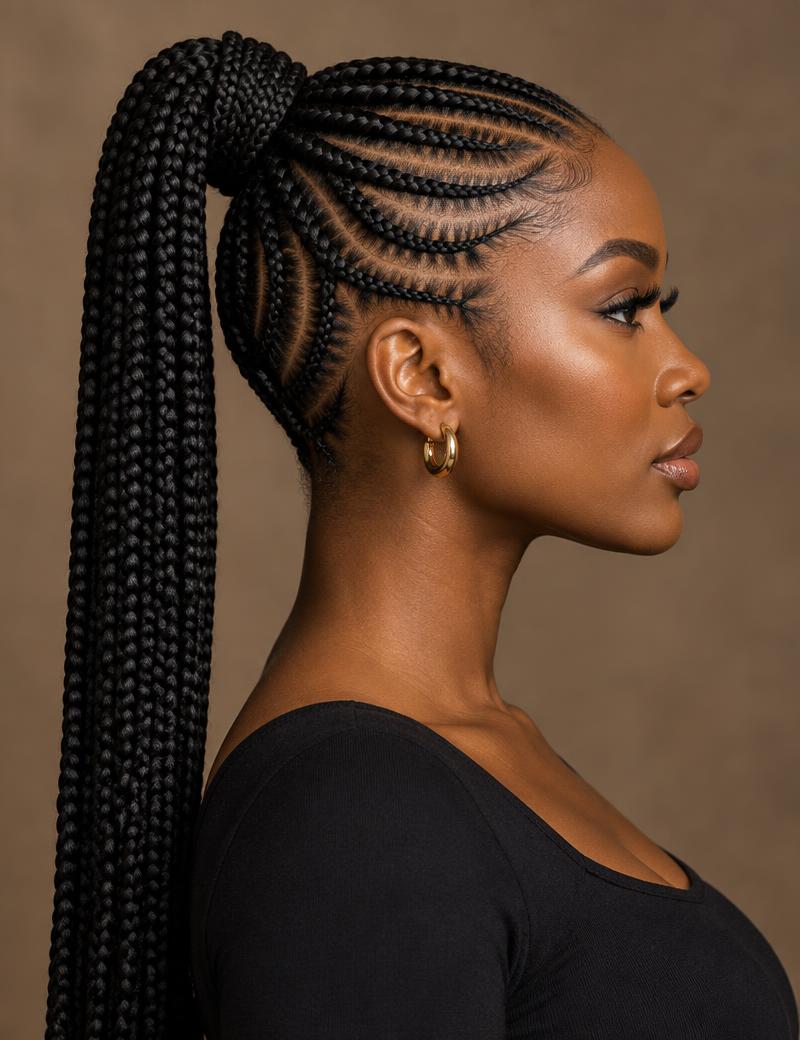 Cornrows style example